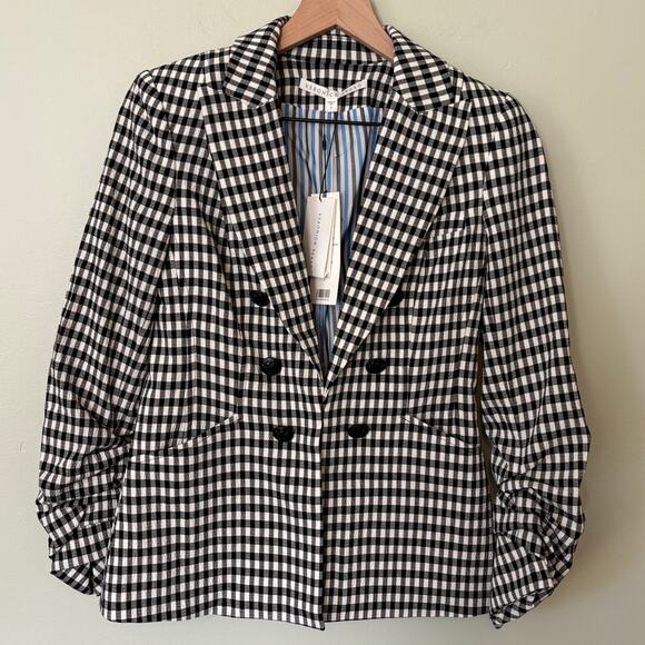 Veronica Beard Caldwell Dickey Gingham Blazer, Size 2 New with Tag - Picture 2 of 9